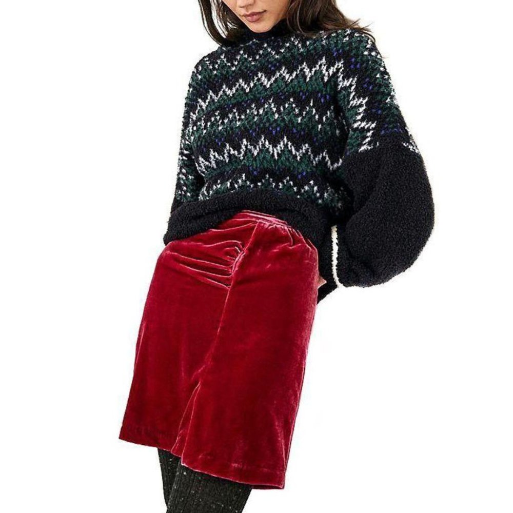 Anthropologie Connie Velvet mini skirt